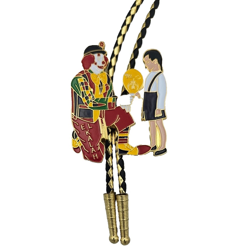 Vintage Bolo Tie Clown Figural Harry B Reich Potentate Western Novelty